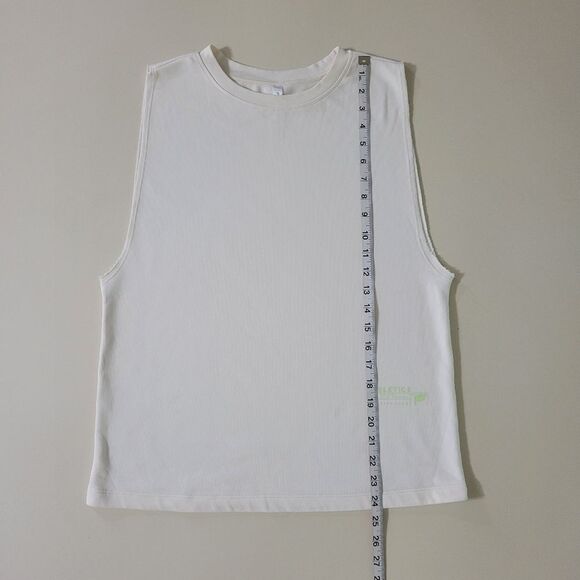 Fabletics Women's Cream Sleeveless Crewneck Pullover Terry Tank Top - Picture 5 of 14